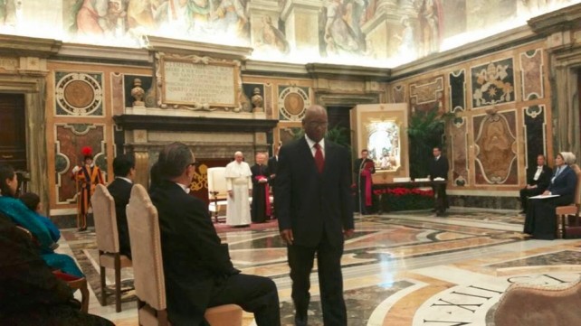 Lambert after meeting with the Pope