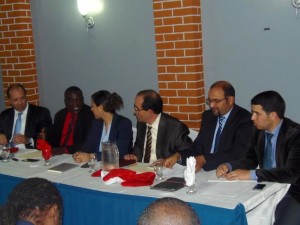 Members of the Moroccan team with Agriculture Minister, Johnson Drigo