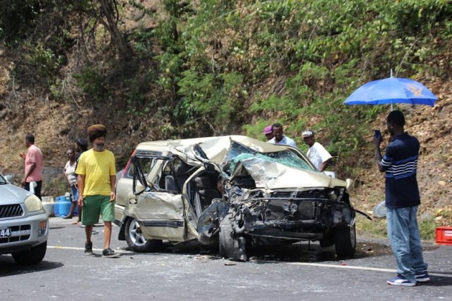 One of the vehicles involved in the accident