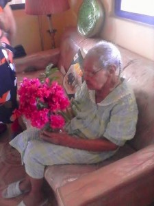 Gardier receives flowers on her birthday 