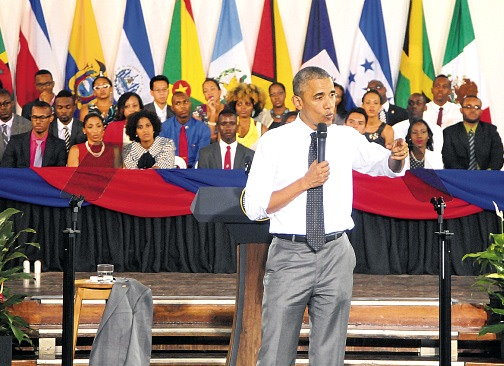 Obama was addressing a youth forum in Jamaica 