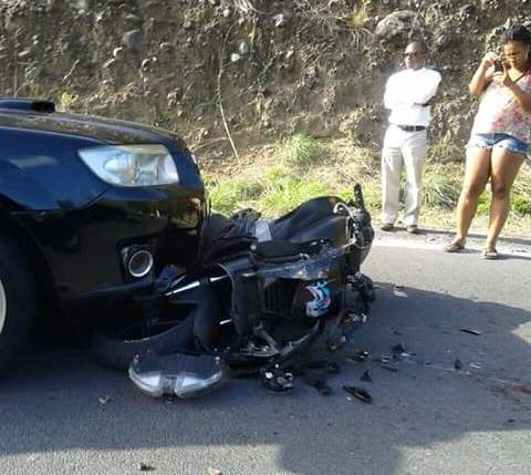 SUV and motor cycle involved in the accident