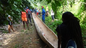 Construction of second traditional dug out canoe well underway
