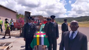 Remains of late President arrive in Dominica