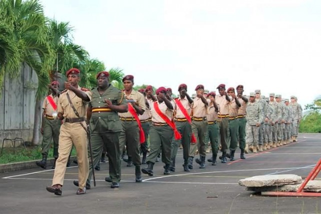 Members of the Cadet Corps in parade 