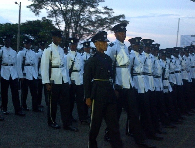 Members of the police force in parade 