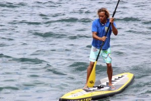 Windsurfer bats for stand-up paddling in Dominica