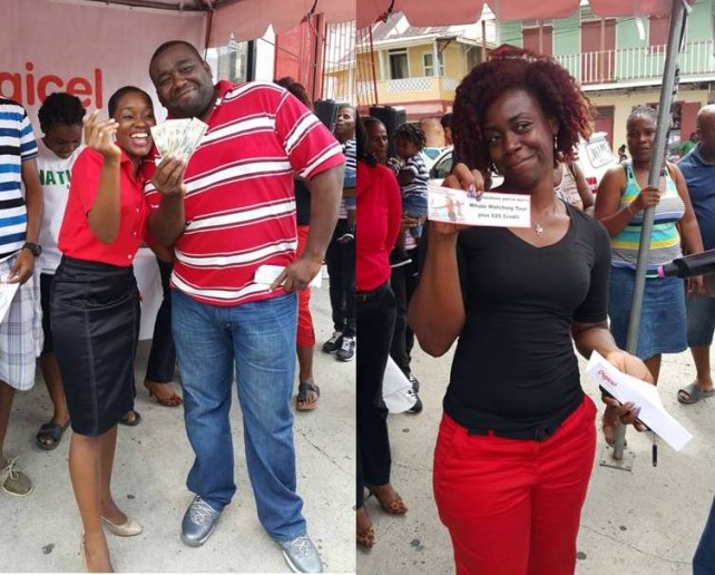 Two of the winners in the Digicel "Red Hot Summer" campaign