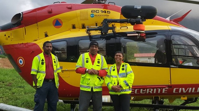 Dr. Kenneth Darroux traveled by helicopter to the seriously affected village of Petite Savanne 