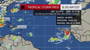 Tropical Storm Fred forms in the Atlantic