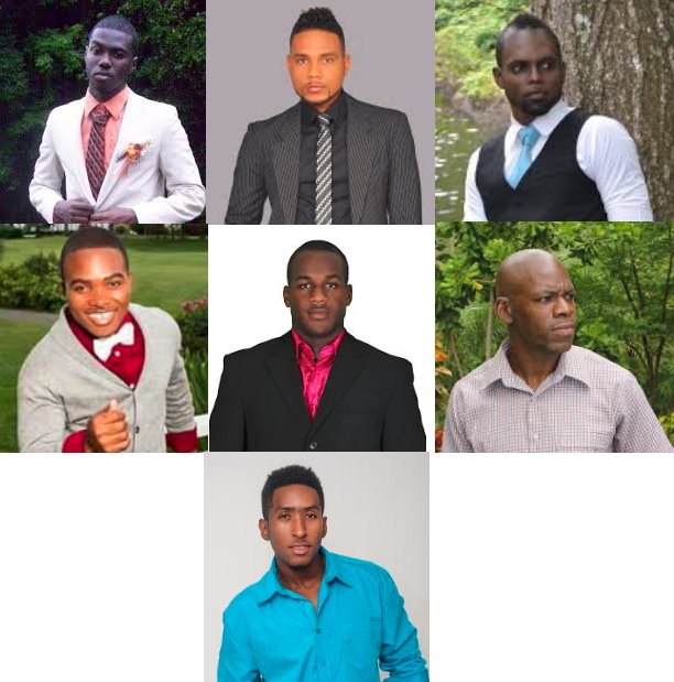 Top row: Jeffrey Burgin (St, Vincent),  Paul Charles (Guyana), Ercil Charles (Antigua) Middle row: Alphonso Henry (Nevis),  Michael Redhead (Grenada) Junior Thomas (Dominica) Bottom: Crispin Benjamin (St. Lucia)