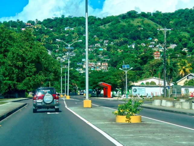 A section of road in Dominica 