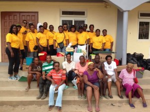 CCCU employees present relief supplies to Coulibistrie residents