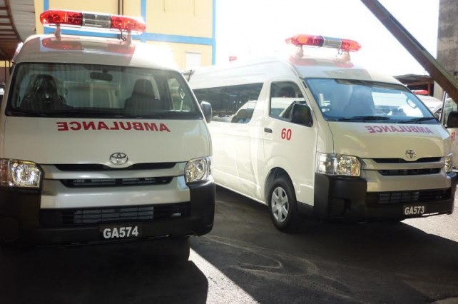 The two new ambulances were handed over on Wednesday 