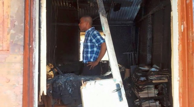 Francis at the scene of the fire 