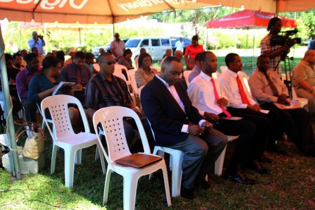 Government officials (front row) at the launch on Wednesday morning
