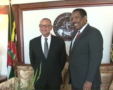 The new ambassador with President Savarin. Photo by GIS