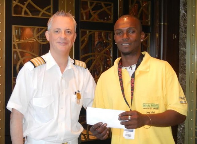 Kurt Jeremy (right) with Ships Hotel Manager 