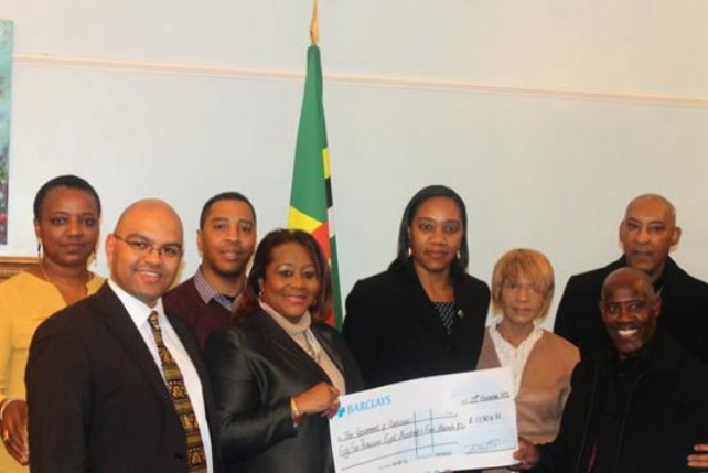 Members of Tropical Storm Erika Relief Committee with Honorable Francine Baron in London