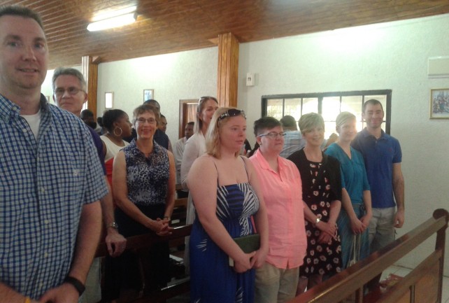 Some members of the VOSH team attaending mass at The Holy Spirit Chapel at Loubiere