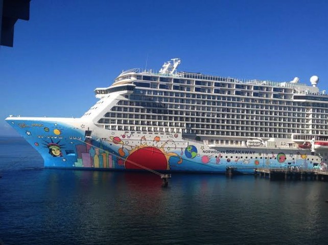 The Norwegian Breakaway visited Dominica for the first time on Sunday. Photo by Cassandra John 