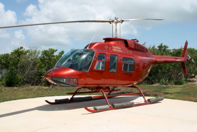 An aircraft from Caribbean Helicopters 