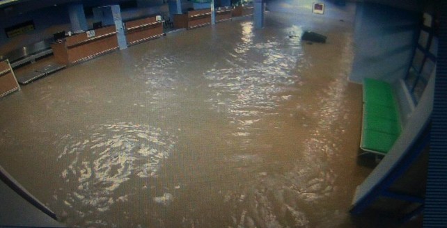 The interior of the facility was flooded on Tuesday 