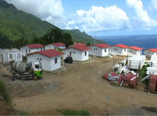 Petrocasas at Center in Grand Bay for the relocation of residents of Dubique. Photo Credit: GIS