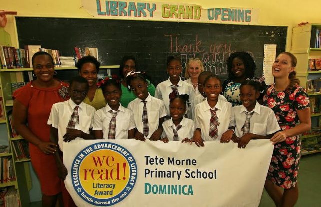 The school was awarded awarded the 2015-2016 Hands Across the Sea Literacy Award for Dominica