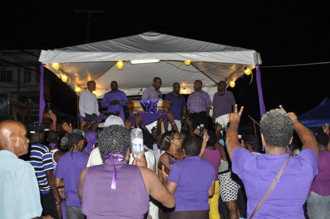 Supporters were asked to wear purple for the event 