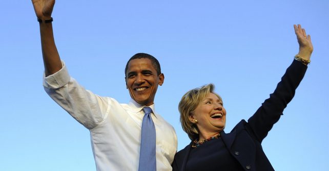 Clinton and Obama 