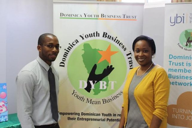 Theresa Campbell-Carbon, Executive Director DAIC (right) and Mc Marara Joseph, Enterprise Development Officer, DYBT