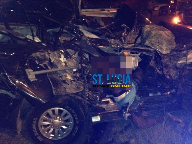 Scene of the accident that claimed Delmar's life. Photo: St. Lucia News Online 