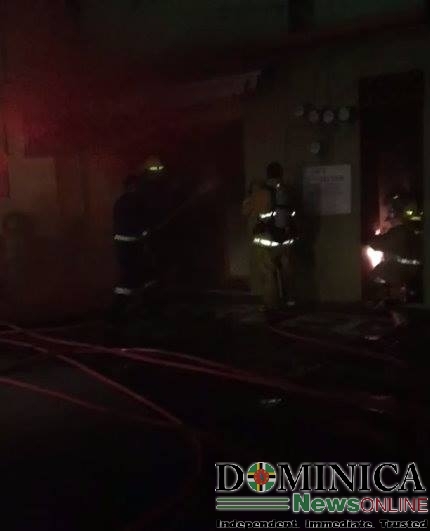 Firemen battle the blaze on Thursday night