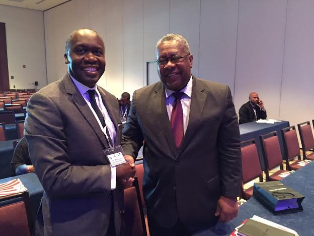 Vincent Byron, Chairman of ECTEL Council of Ministers and Hon. Maxie Cuffie, Minister for Telecommunications of Trinidad and Tobago 