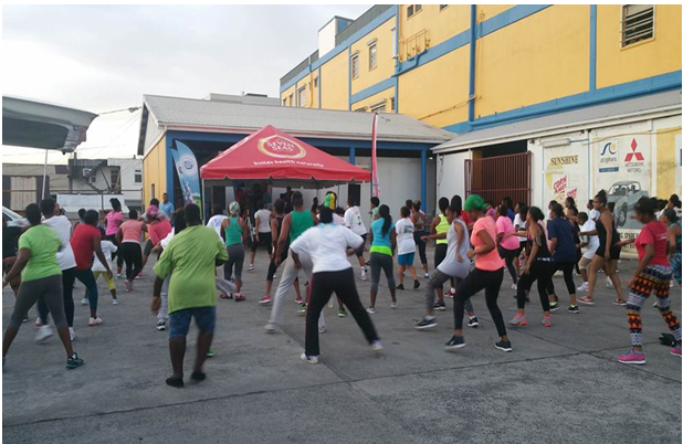 Members of the public working out at Jollys Cardio Jam