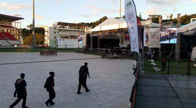 The stage is all set for the event tonight. Photo: Chad Ambo 