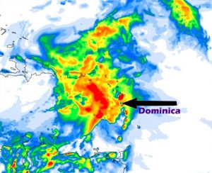 UPDATE: Trough system expected to dump four to six inches of rain on Dominica