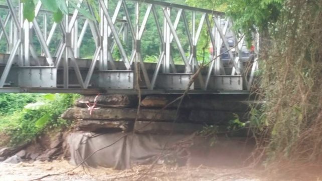 The bridge was affected by heavy rains last week 