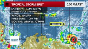 WEATHER UPDATE: Tropical Storm Bret forms; not a threat to Dominica