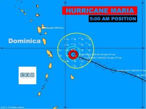 Maria heading for Dominica; Hurricane Warning remains in effect