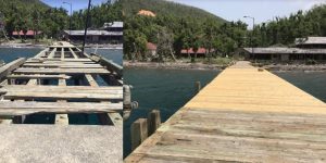 Ships ready to dock at Cabrits National Park following successful pier restoration