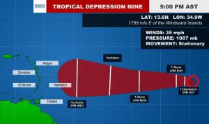 Residents asked to monitor progress of tropical depression approaching Lesser Antilles