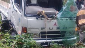 IN PICTURES: Truck diver escapes with minor injuries in Mero accident