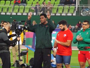 Dillon Simon fouls out in Pan Am Games Men’s Shotput Final
