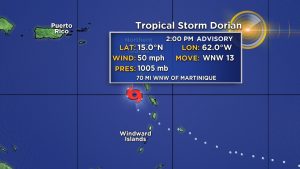 UPDATE (2:00 pm): Tropical Storm Watch for Dominica discontinued