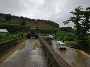 Protest at Macoucherie Bridge, road temporarily blocked