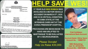Critically-injured victim of motor vehicle accident requires financial help for overseas treatment