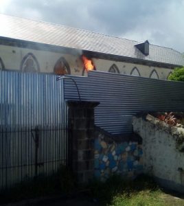 UPDATE (video): Fire at Roseau Cathedral