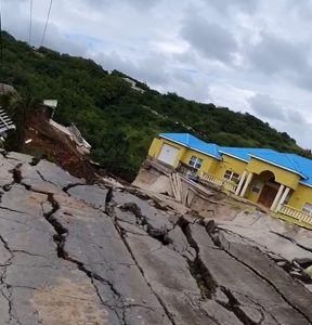 Recent rains lead to major land slippage and damaged property in St. Kitts (with video)